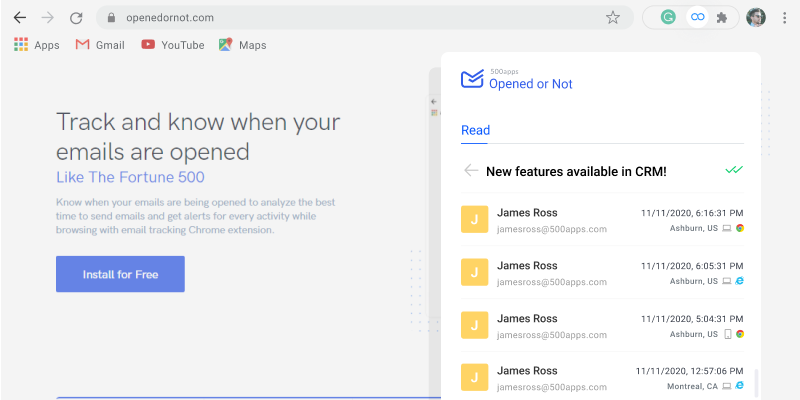 Chrome extension openedornot
